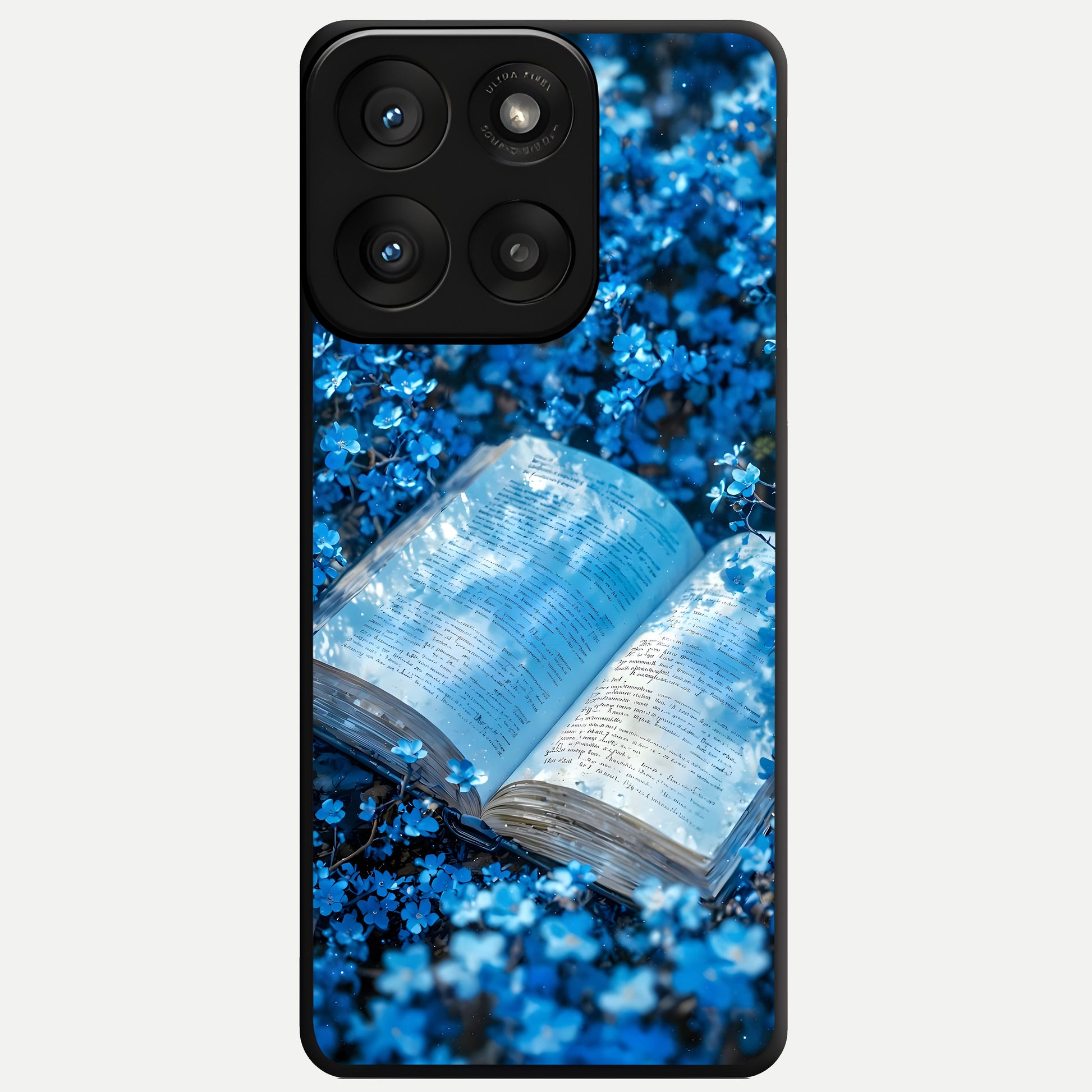  Blue Bloom Tales Glass Case For Moto Edge 60 Pro back cover – full design glossy printed glass finish
