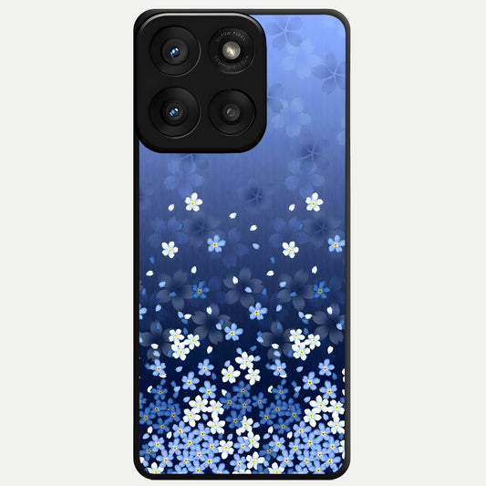 Blue Starry Glass Case For Moto Edge 60 Pro back cover – full design glossy printed glass finish