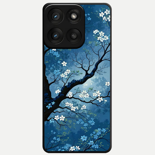 Blue Tree Serenity Glass Case For Moto Edge 60 Pro back cover – full design glossy printed glass finish