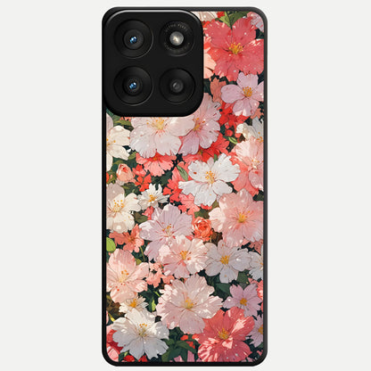  Blush Bloom Field Glass Case For Moto Edge 60 Pro back cover – full design glossy printed glass finish