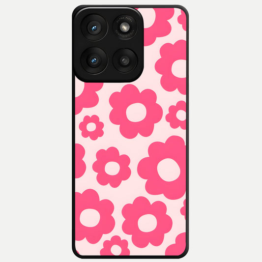  Blush Flower Pop Glass Case For Moto Edge 60 Pro back cover – full design glossy printed glass finish