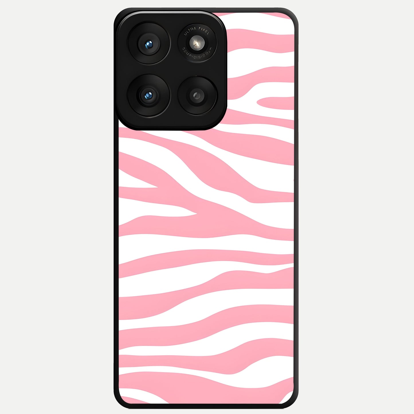  Blush Zebra Flow Glass Case For Moto Edge 60 Pro back cover – full design glossy printed glass finish