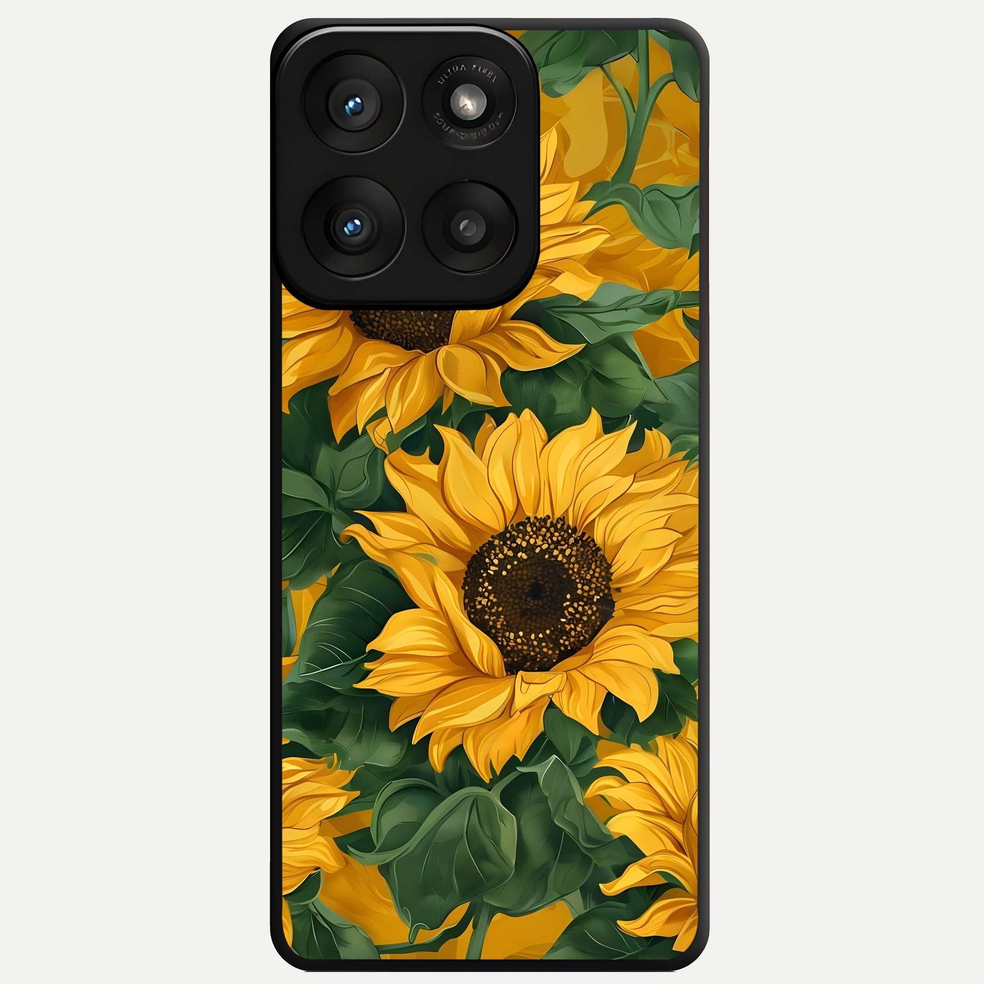  Bright Sunflower Bloom Glass Case For Moto Edge 60 Pro back cover – full design glossy printed glass finish