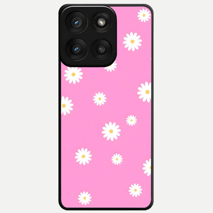  Bubblegum Daisy Pop Glass Case For Moto Edge 60 Pro back cover – full design glossy printed glass finish