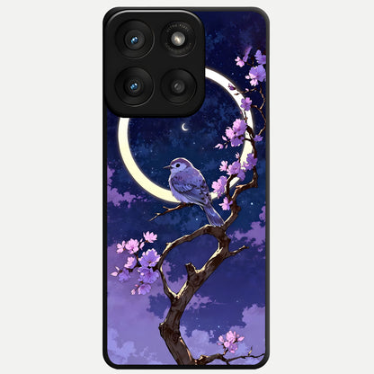  Celestial Bird Blossom Glass Case For Moto Edge 60 Pro back cover – full design glossy printed glass finish