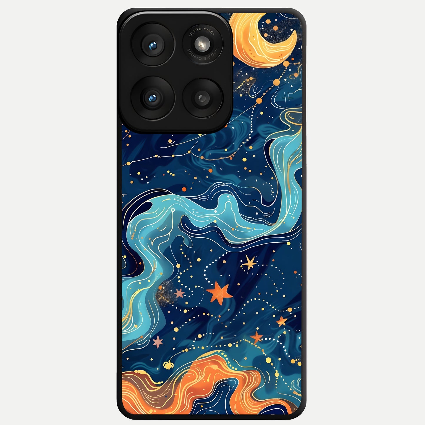  Celestial Dream Flow Glass Case For Moto Edge 60 Pro back cover – full design glossy printed glass finish