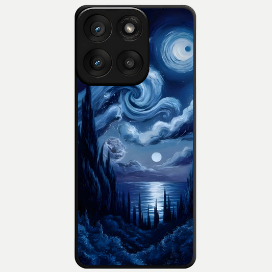  Celestial Dream Van Gogh Glass Case For Moto Edge 60 Pro back cover – full design glossy printed glass finish