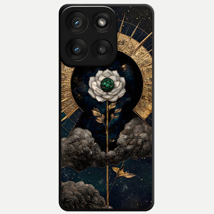  Celestial Lotus Morang Glass Case For Moto Edge 60 Pro back cover – full design glossy printed glass finish