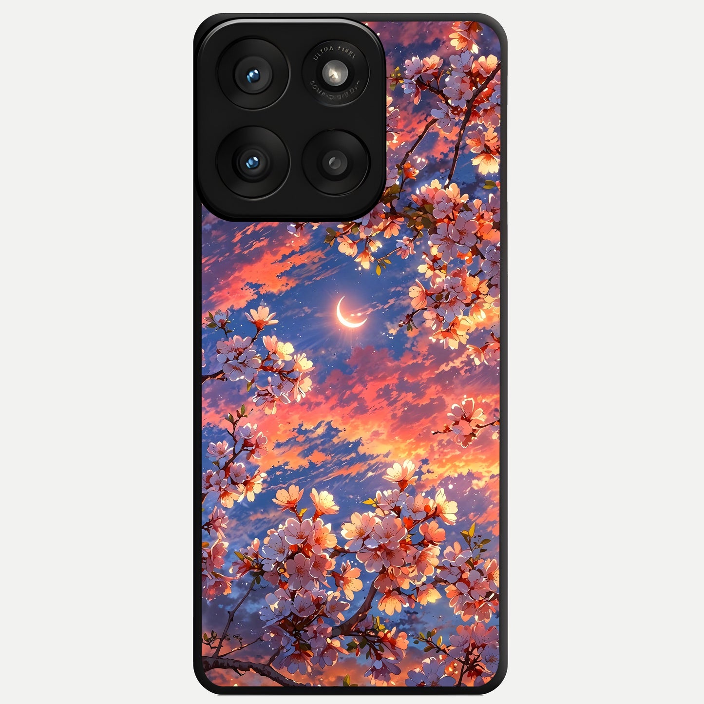  Celestial Sakura Sunset Glass Case For Moto Edge 60 Pro back cover – full design glossy printed glass finish