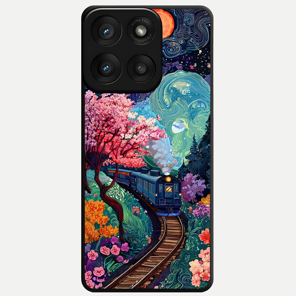  Celestial Train Journey Glass Case For Moto Edge 60 Pro back cover – full design glossy printed glass finish