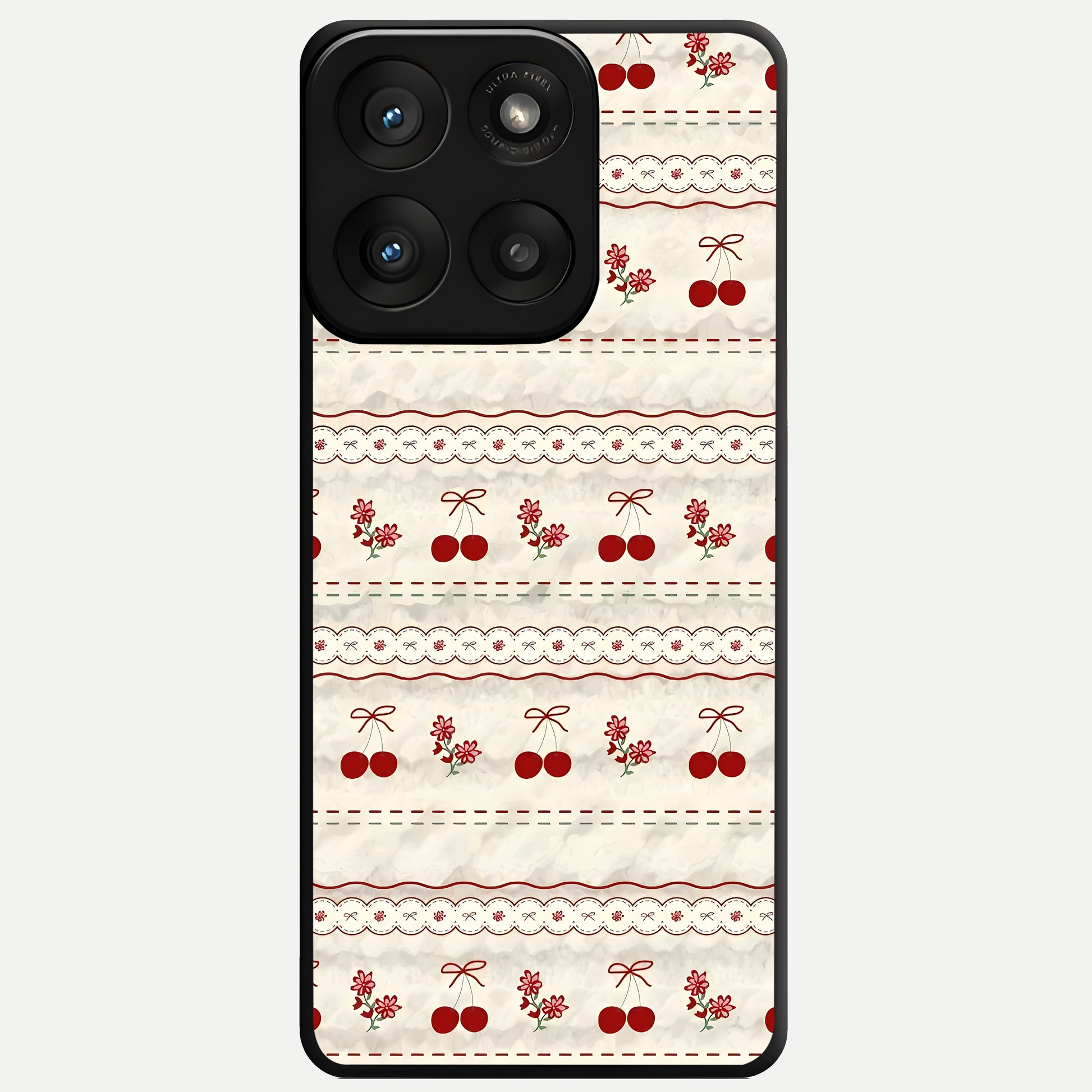  Cherry Bloom Charm Glass Case For Moto Edge 60 Pro back cover – full design glossy printed glass finish