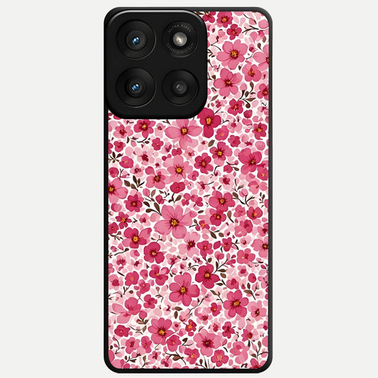  Cherry Blossom Charm Glass Case For Moto Edge 60 Pro back cover – full design glossy printed glass finish
