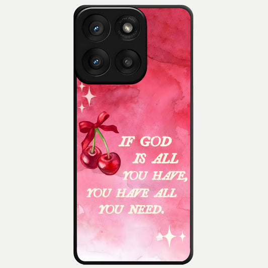  Cherry Quote Glass Case For Moto Edge 60 Pro back cover – full design glossy printed glass finish