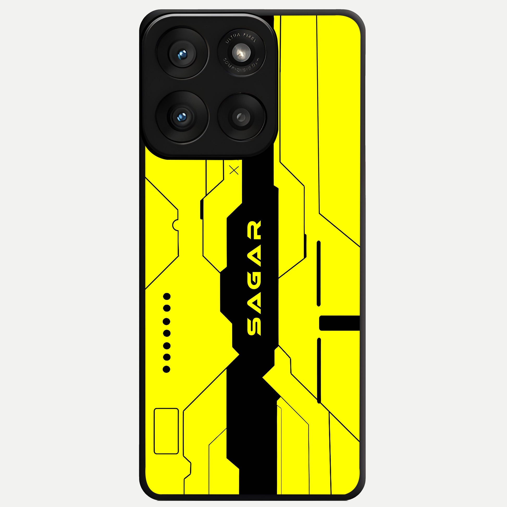  Circuit CYBERPUNK Custom Name Glass Case For Moto Edge 60 Pro back cover – full design glossy printed glass finish