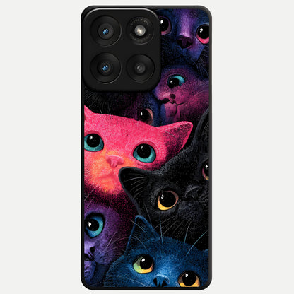  Cosmic Cats Dreams Glass Case For Moto Edge 60 Pro back cover – full design glossy printed glass finish