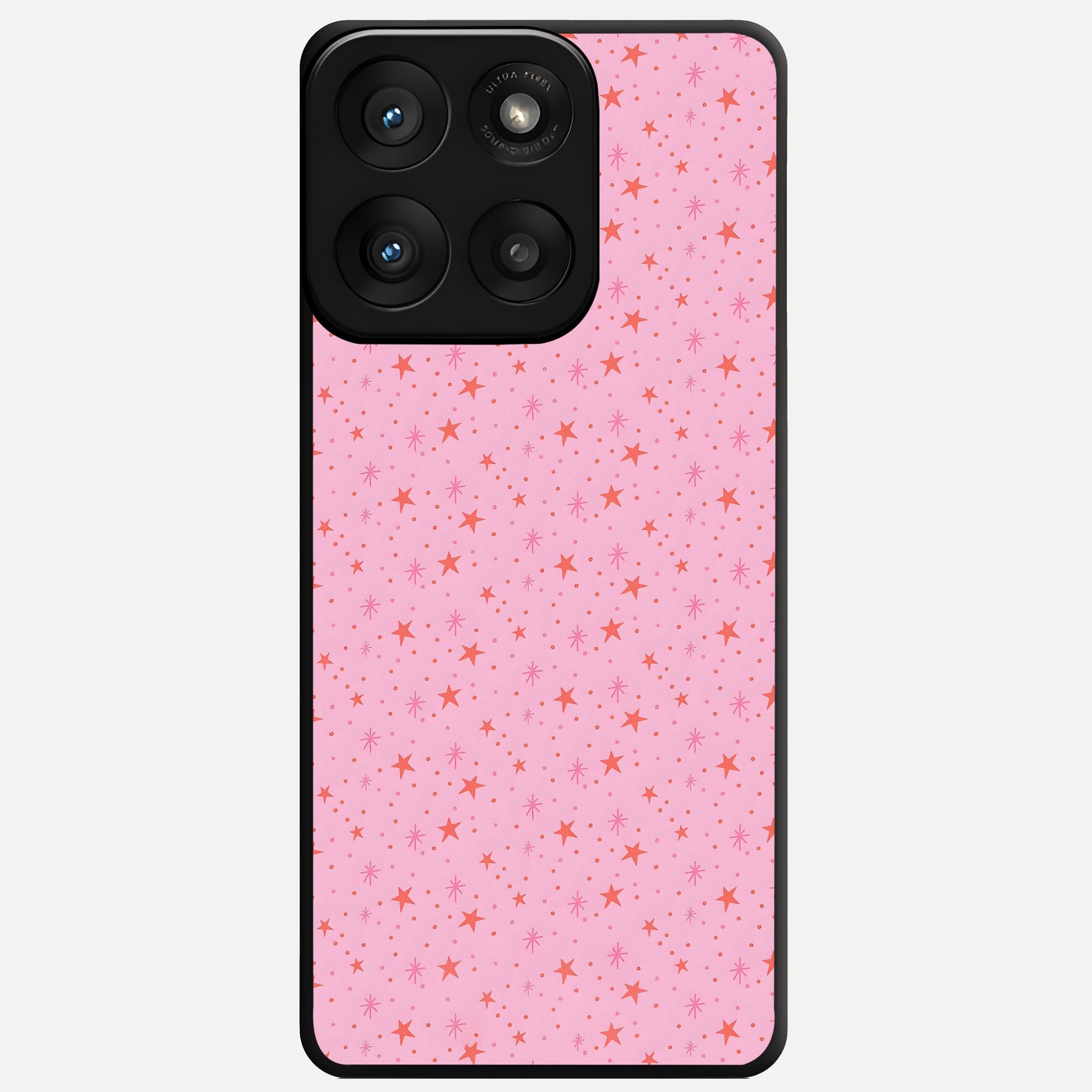  Cosmic Pink Sparkle Glass Case For Moto Edge 60 Pro back cover – full design glossy printed glass finish