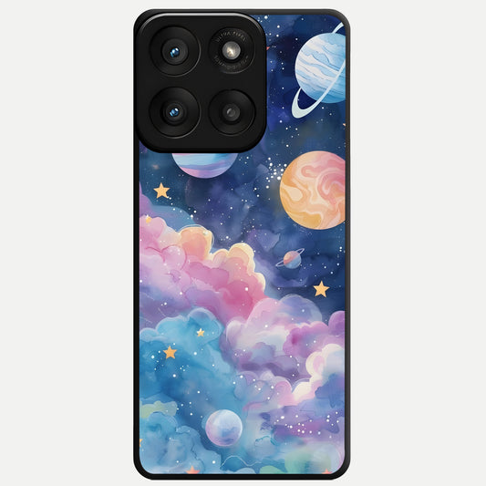  Cosmic Planet Dreams Glass Case For Moto Edge 60 Pro back cover – full design glossy printed glass finish
