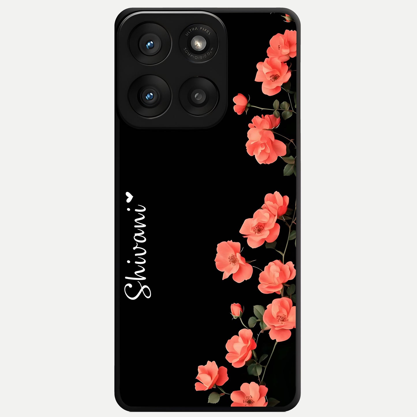  Crimson Bloom Grace Custom Name Glass Case For Moto Edge 60 Pro back cover – full design glossy printed glass finish