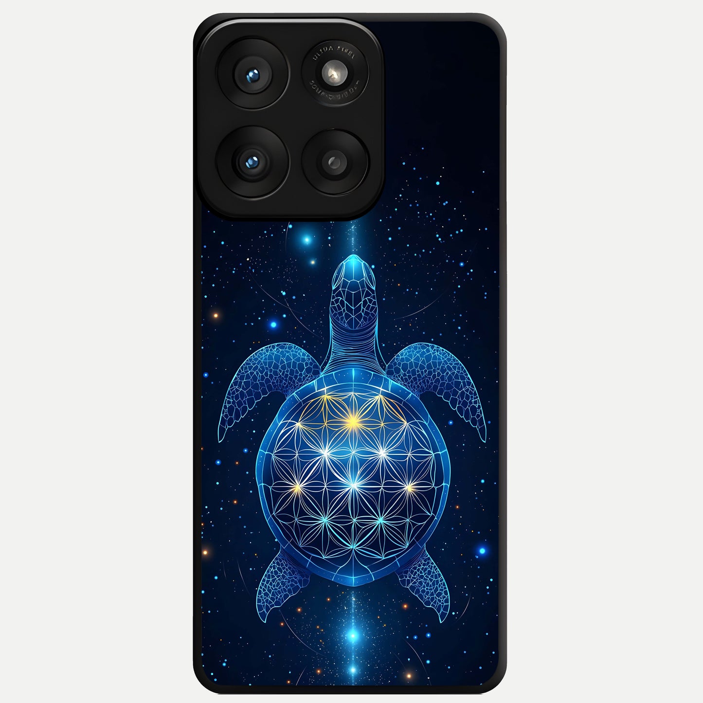  Crimson Blue Turtle Glass Case For Moto Edge 60 Pro back cover – full design glossy printed glass finish
