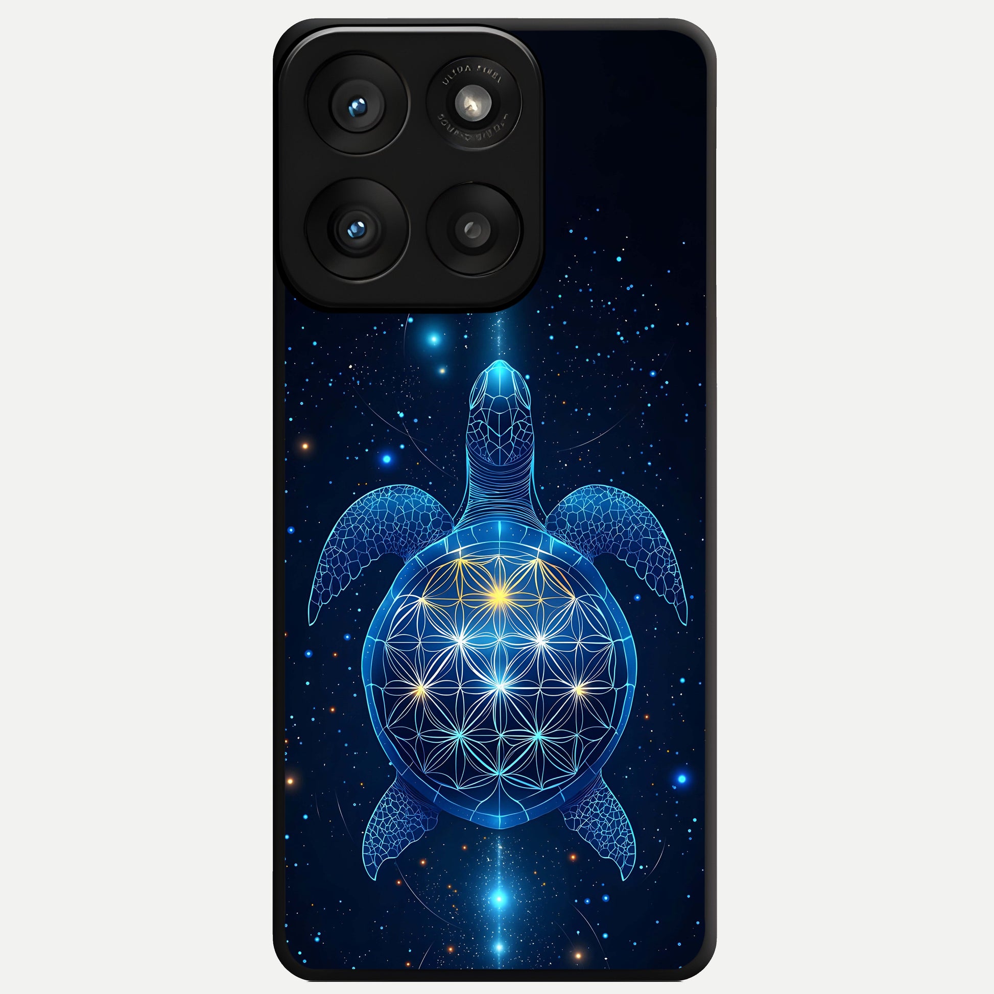  Crimson Blue Turtle Glass Case For Moto Edge 60 Pro back cover – full design glossy printed glass finish