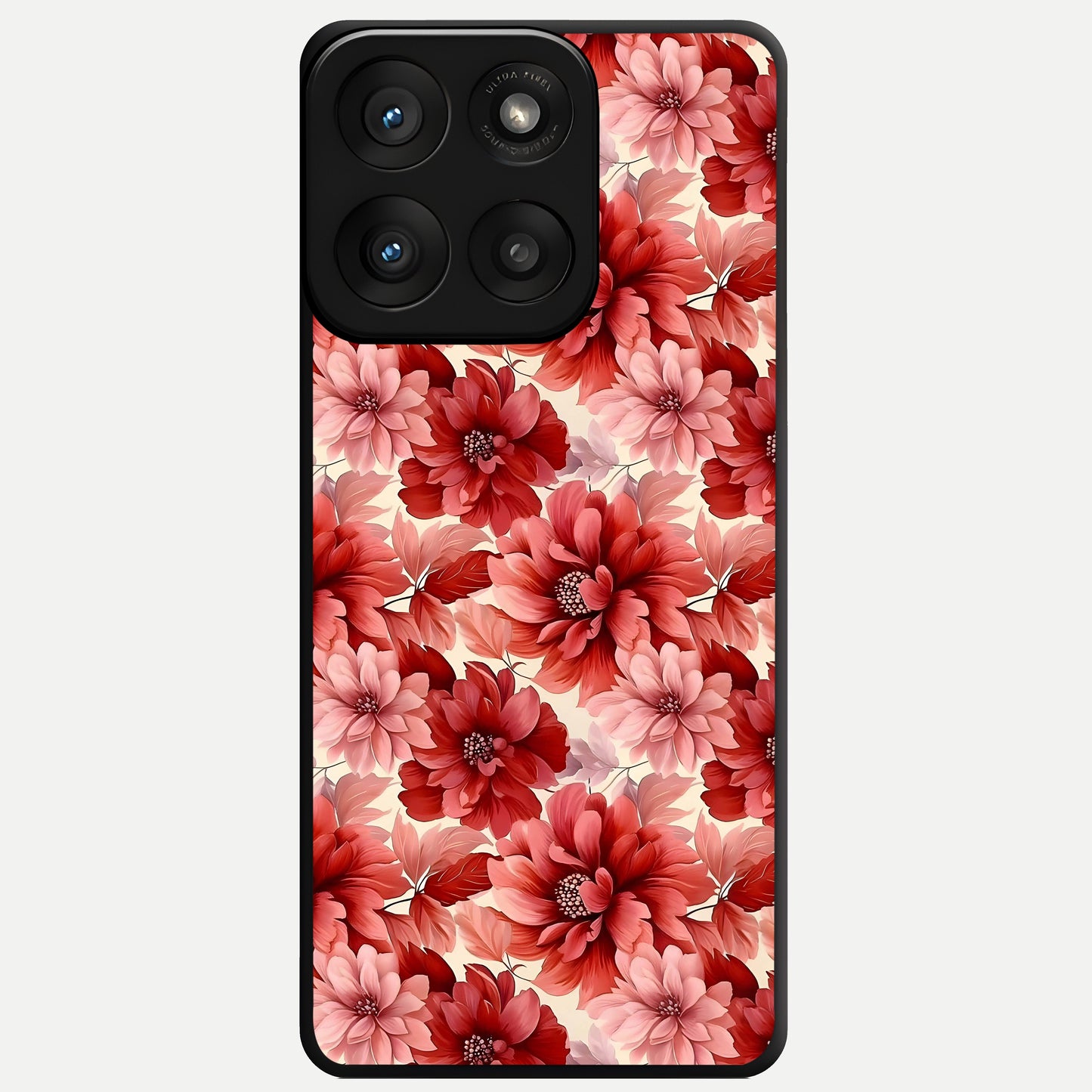  Crimson Love Petals Glass Case For Moto Edge 60 Pro back cover – full design glossy printed glass finish