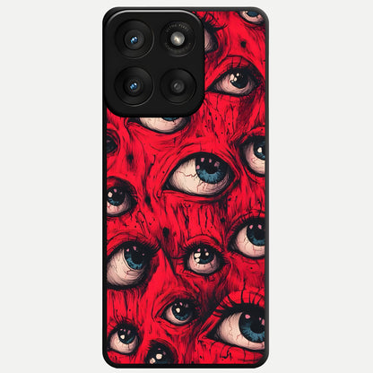  Crimson Watch Eyes Glass Case For Moto Edge 60 Pro back cover – full design glossy printed glass finish