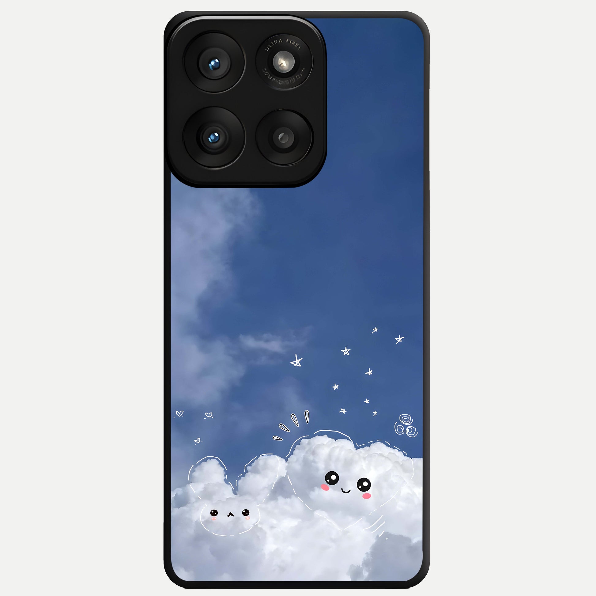  Cute Blossom Cloud Glass Case For Moto Edge 60 Pro back cover – full design glossy printed glass finish