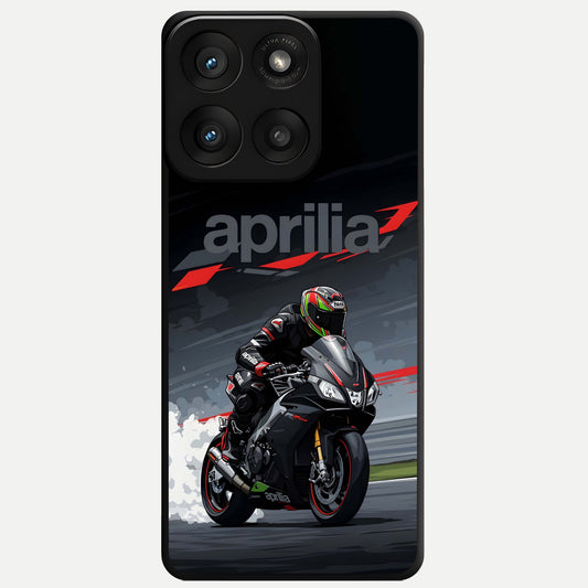  Dark Aprilla Glass Case For Moto Edge 60 Pro back cover – full design glossy printed glass finish