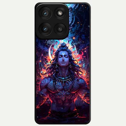  Divine Fire Shiv Glass Case For Moto Edge 60 Pro back cover – full design glossy printed glass finish