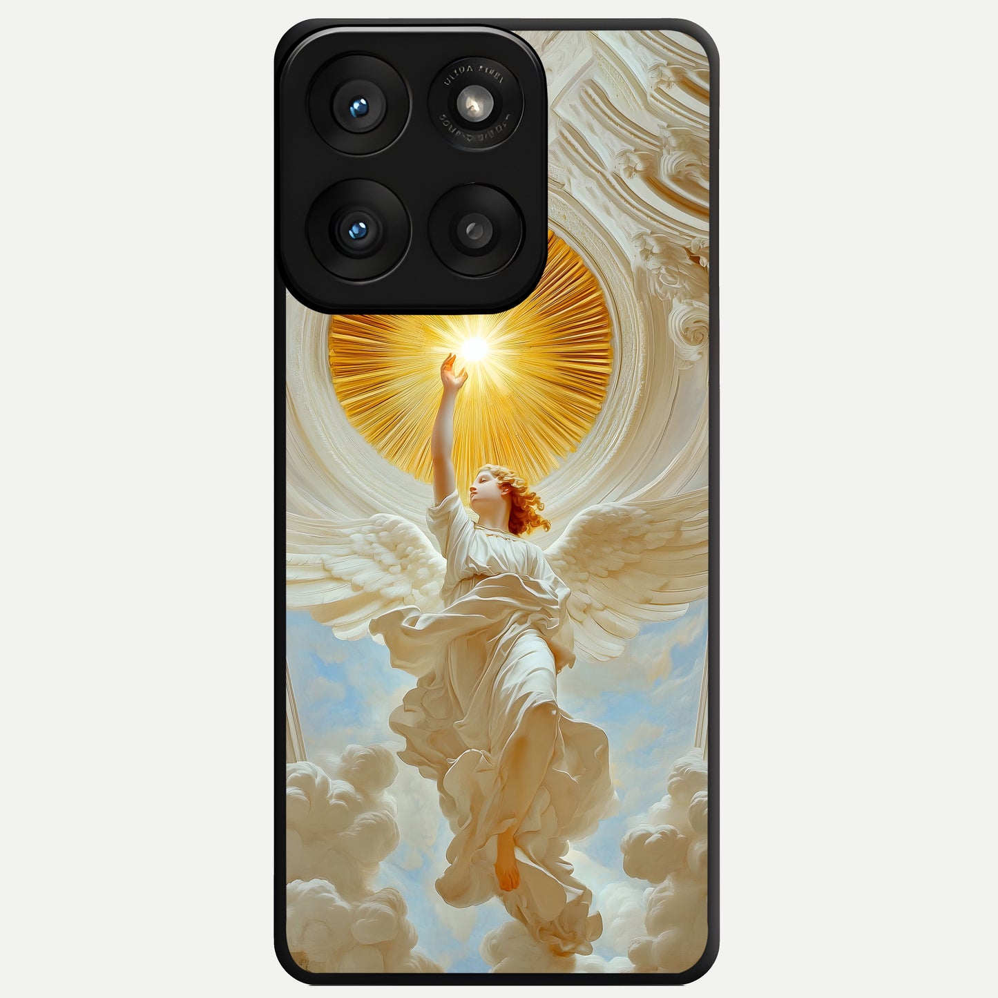  Divine Light Angel Glass Case For Moto Edge 60 Pro back cover – full design glossy printed glass finish