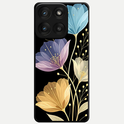  Flower Bloom Glow Glass Case For Moto Edge 60 Pro back cover – full design glossy printed glass finish