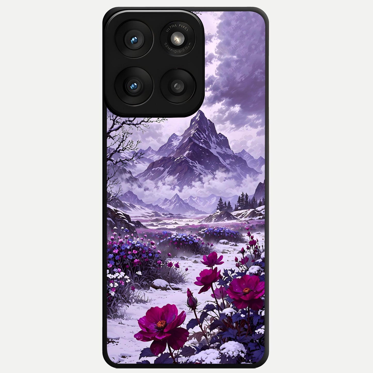  Flower Mountain View Glass Case For Moto Edge 60 Pro back cover – full design glossy printed glass finish