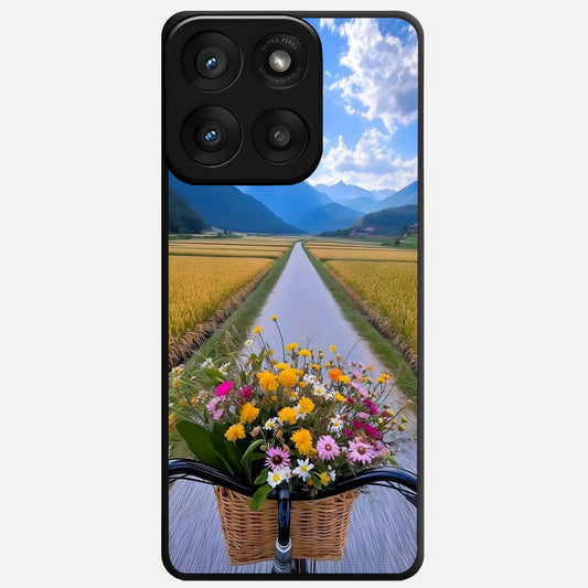  Golden Field Journey Glass Case For Moto Edge 60 Pro back cover – full design glossy printed glass finish