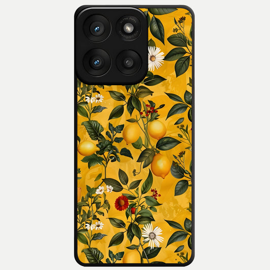  Golden Lemon Field Glass Case For Moto Edge 60 Pro back cover – full design glossy printed glass finish