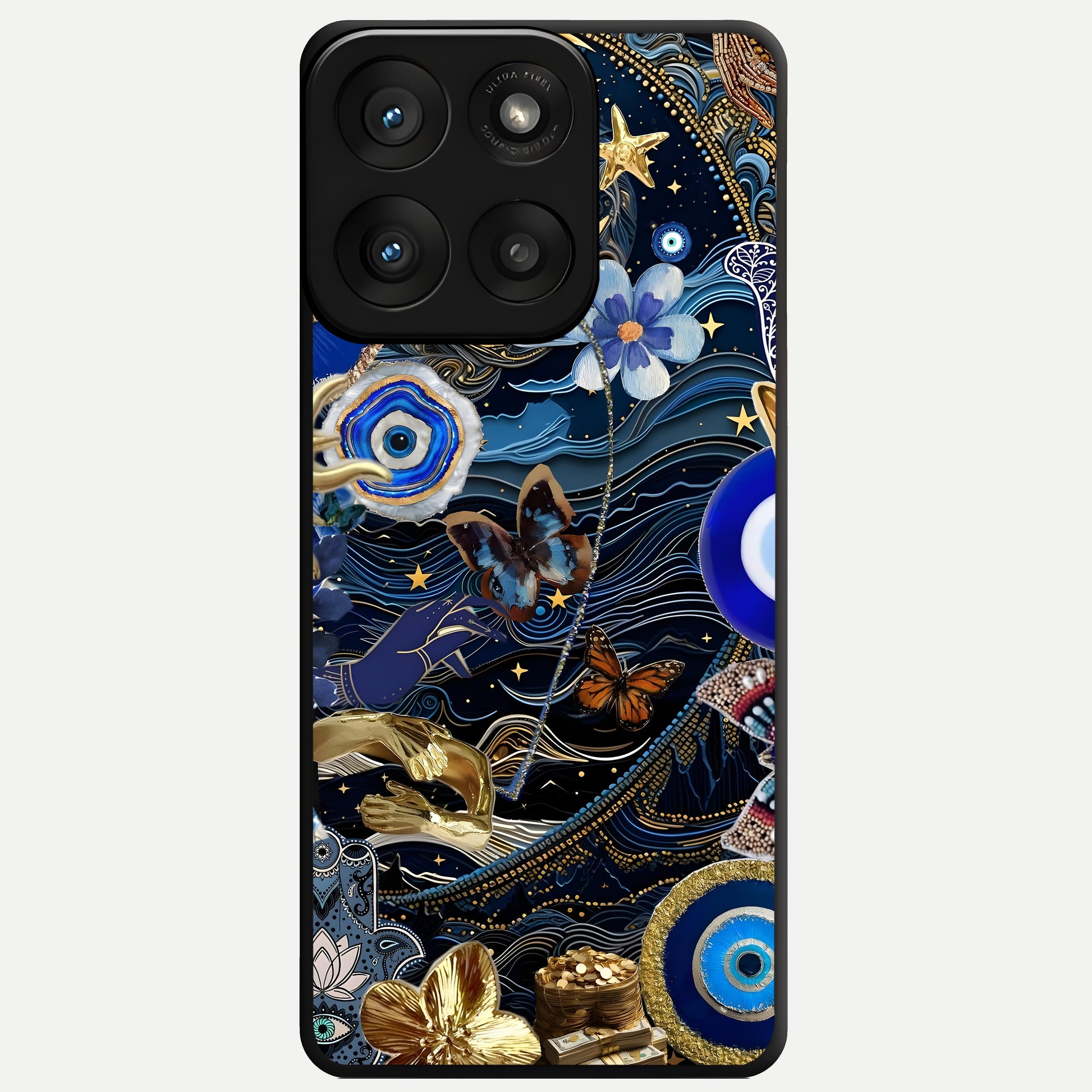  Golden Moon Magic Glass Case For Moto Edge 60 Pro back cover – full design glossy printed glass finish