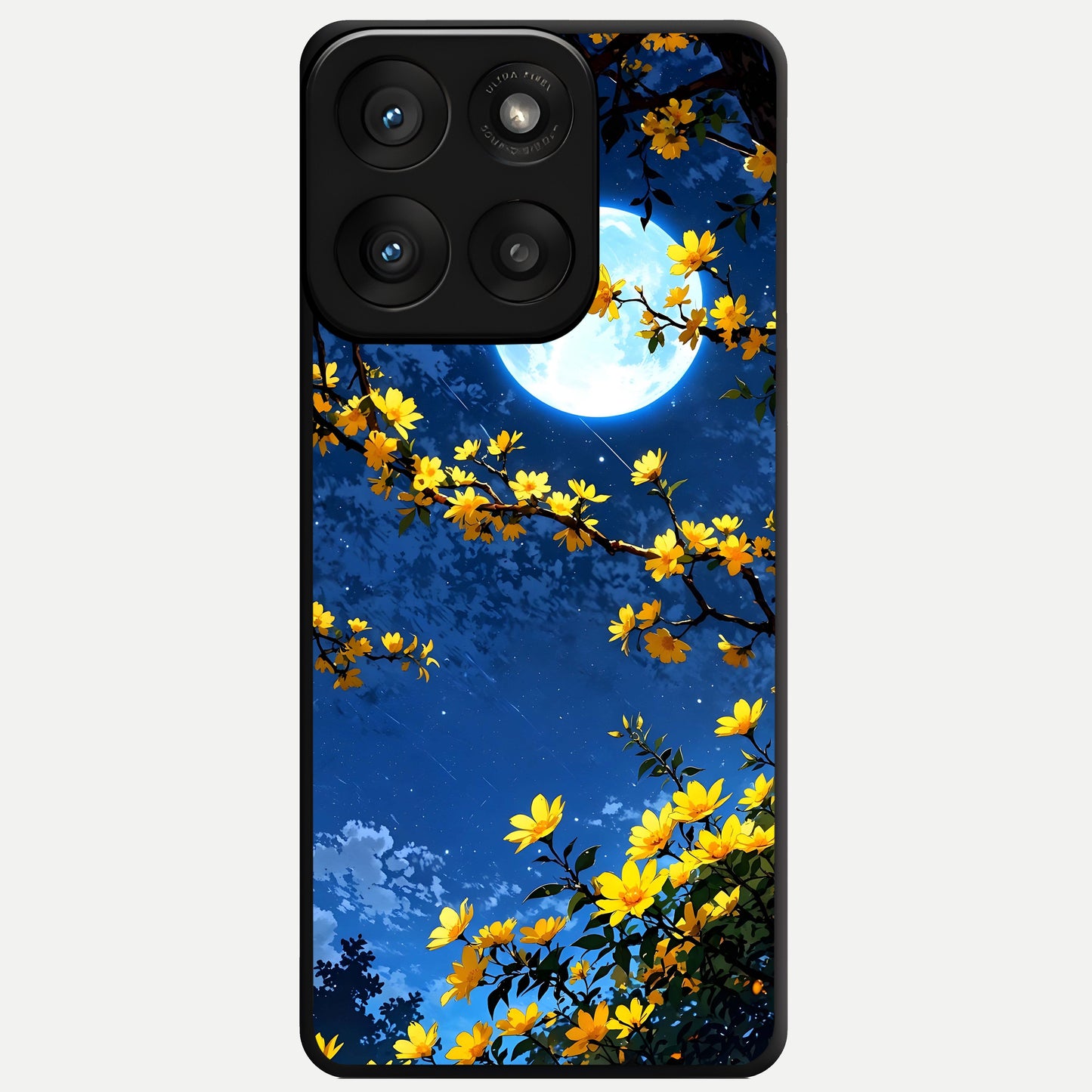  Golden Night Glow Glass Case For Moto Edge 60 Pro back cover – full design glossy printed glass finish