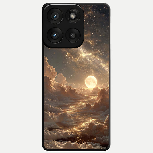  Golden Sky Dream Glass Case For Moto Edge 60 Pro back cover – full design glossy printed glass finish