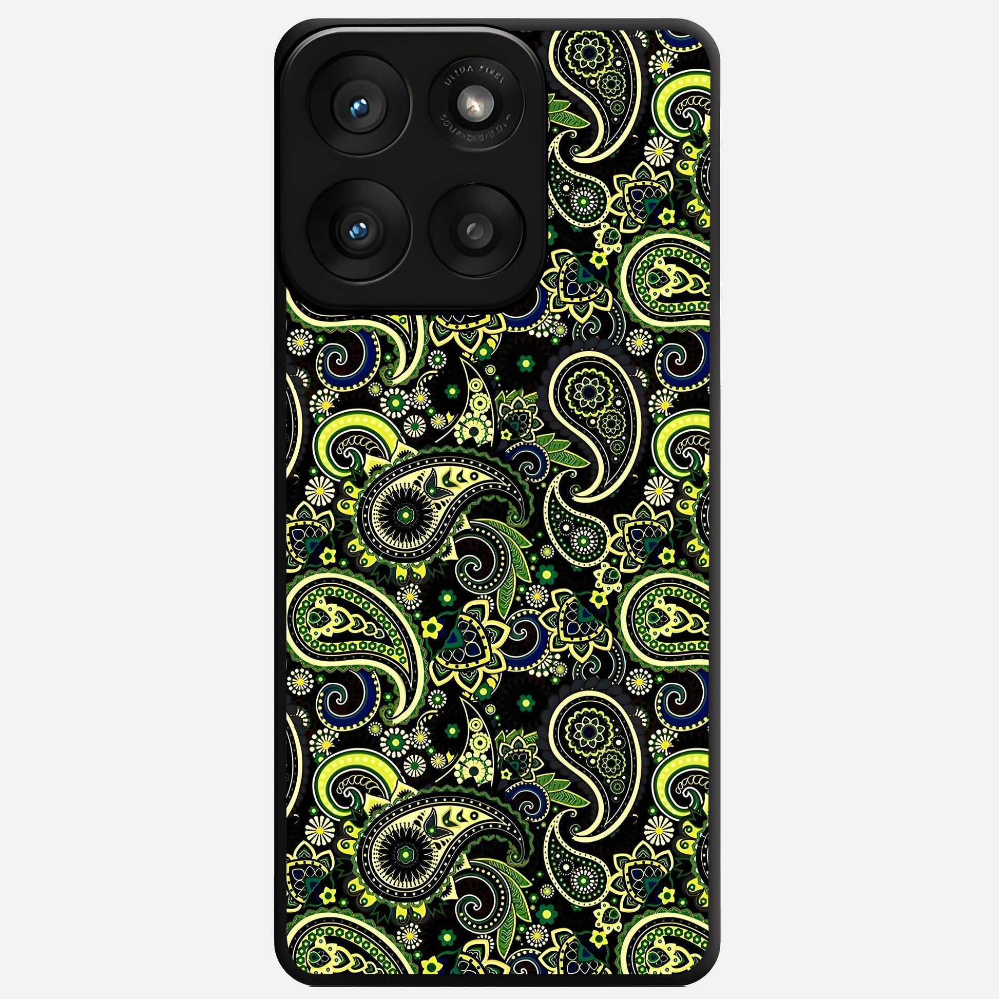  Green Lemon Glass Case For Moto Edge 60 Pro back cover – full design glossy printed glass finish