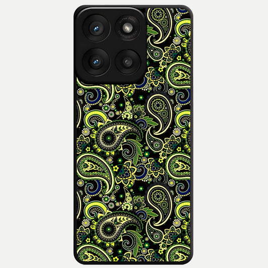  Green Lemon Glass Case For Moto Edge 60 Pro back cover – full design glossy printed glass finish