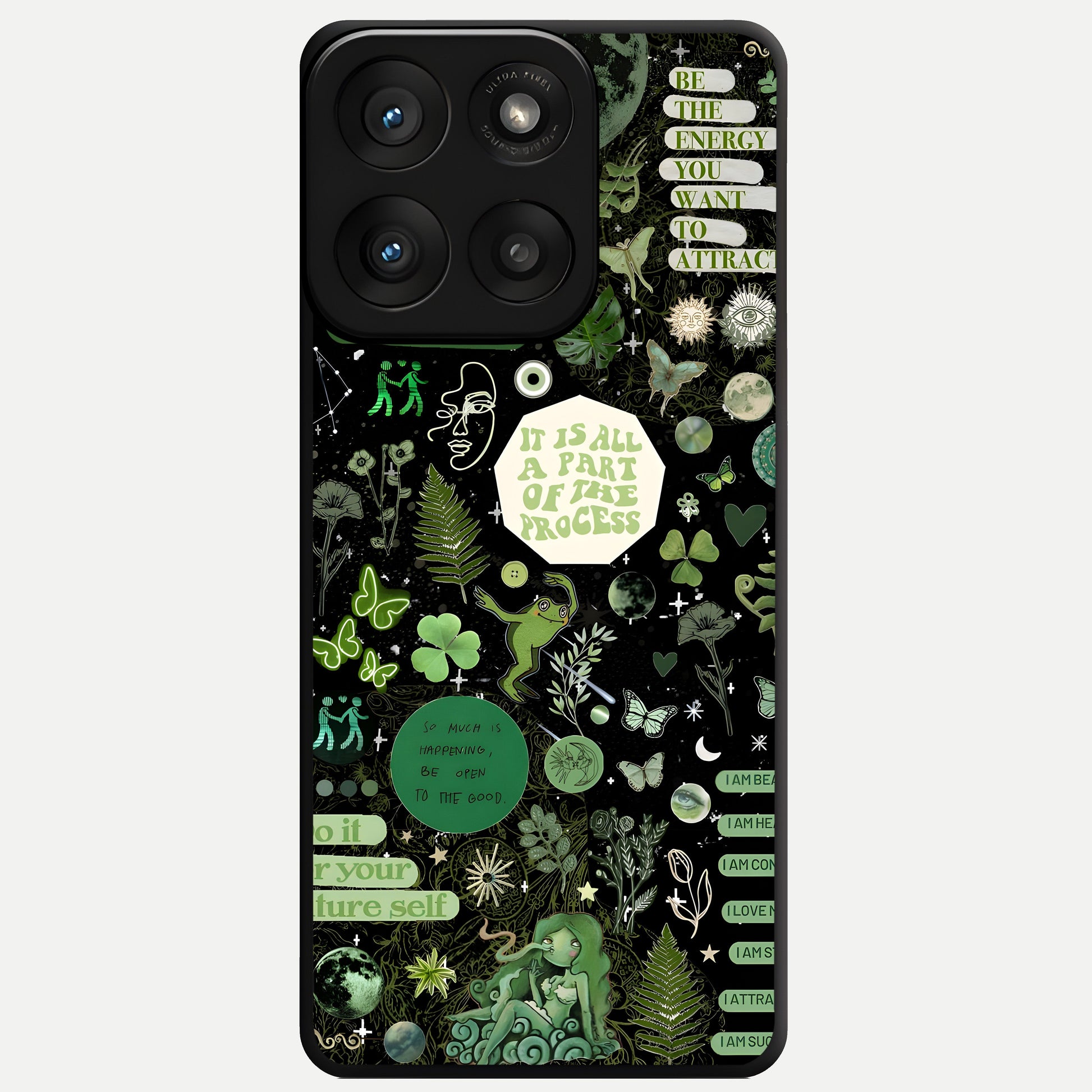  Green Mandala Pattern Glass Case For Moto Edge 60 Pro back cover – full design glossy printed glass finish