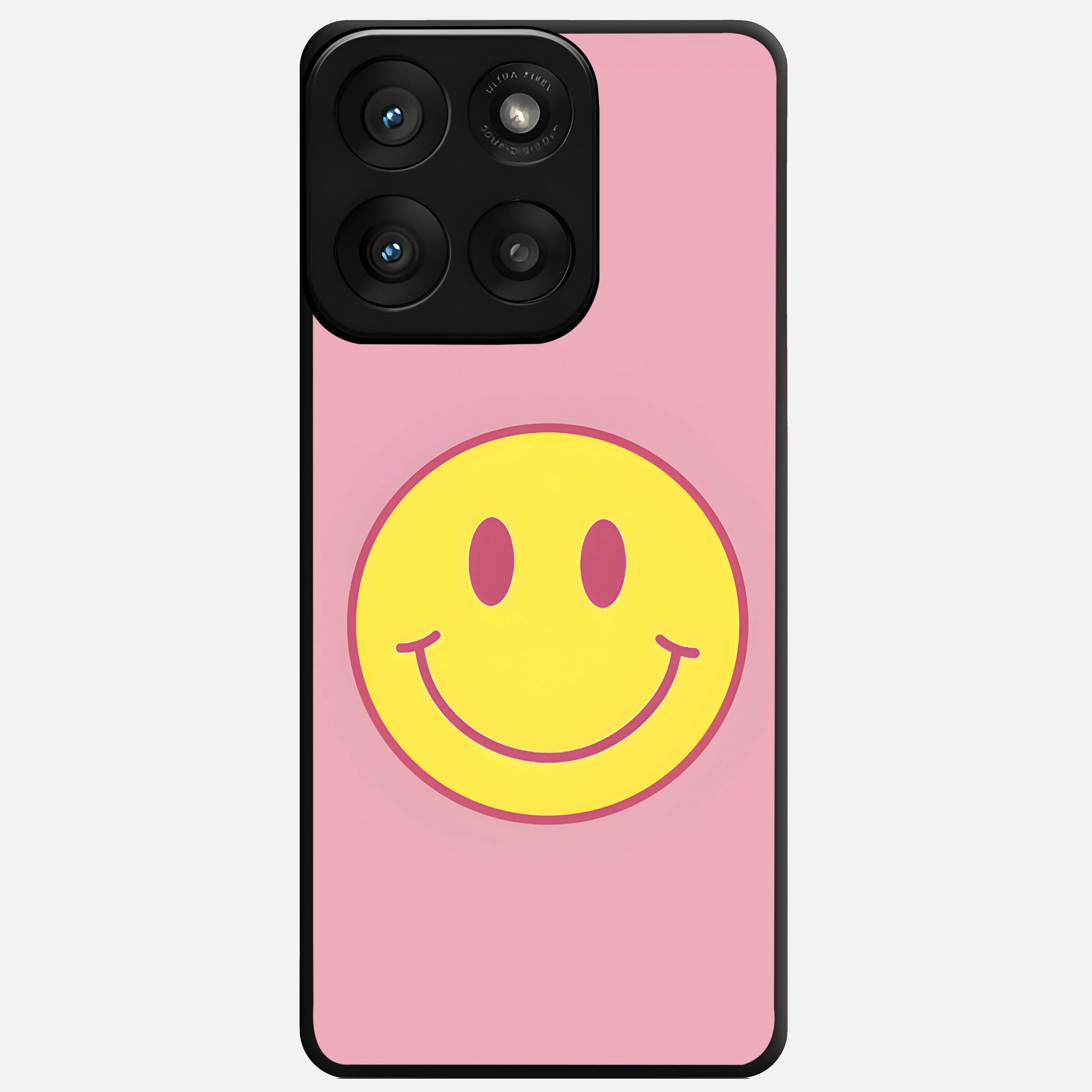  Happy Pink Mood Glass Case For Moto Edge 60 Pro back cover – full design glossy printed glass finish