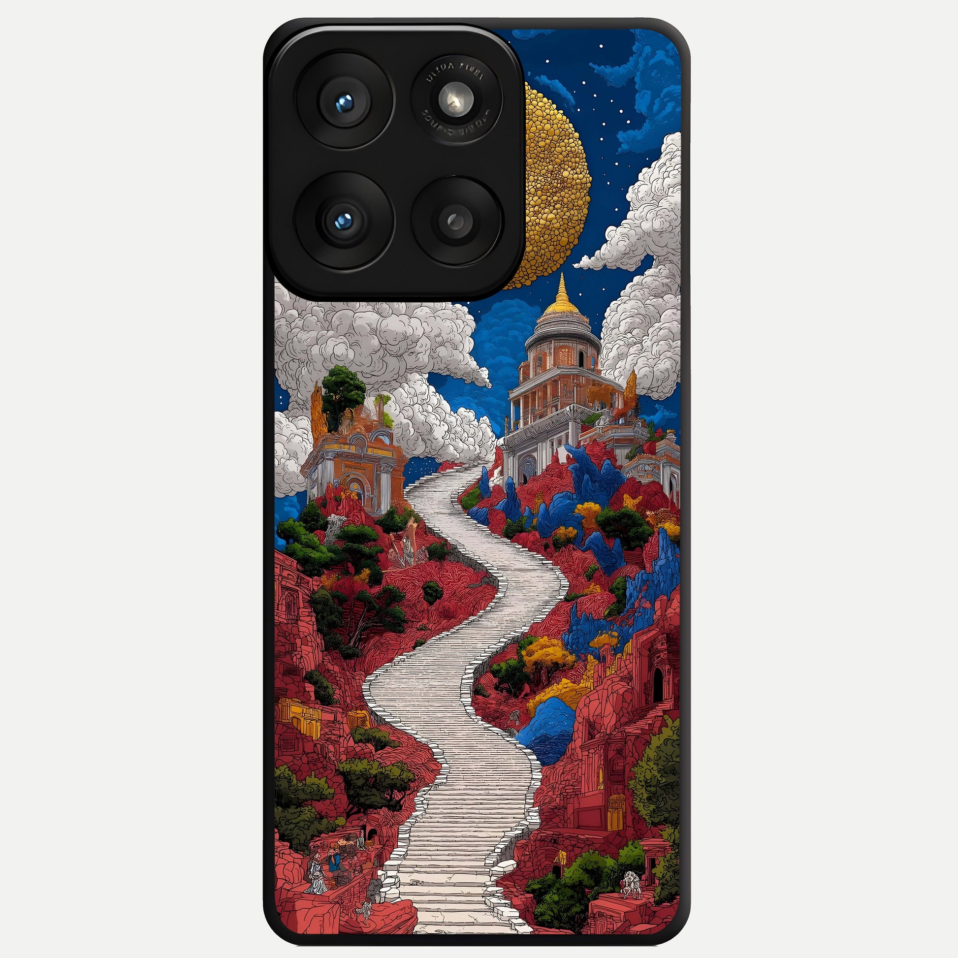  Heavenly Moon Path Glass Case For Moto Edge 60 Pro back cover – full design glossy printed glass finish