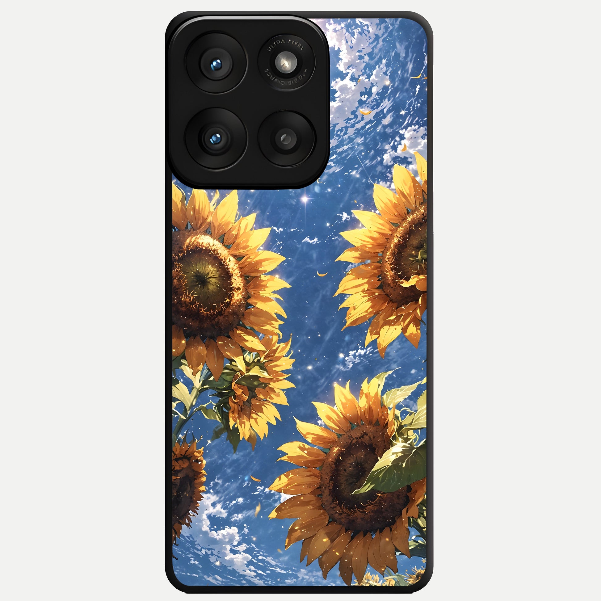  Heavenly Sunflower Rise Glass Case For Moto Edge 60 Pro back cover – full design glossy printed glass finish