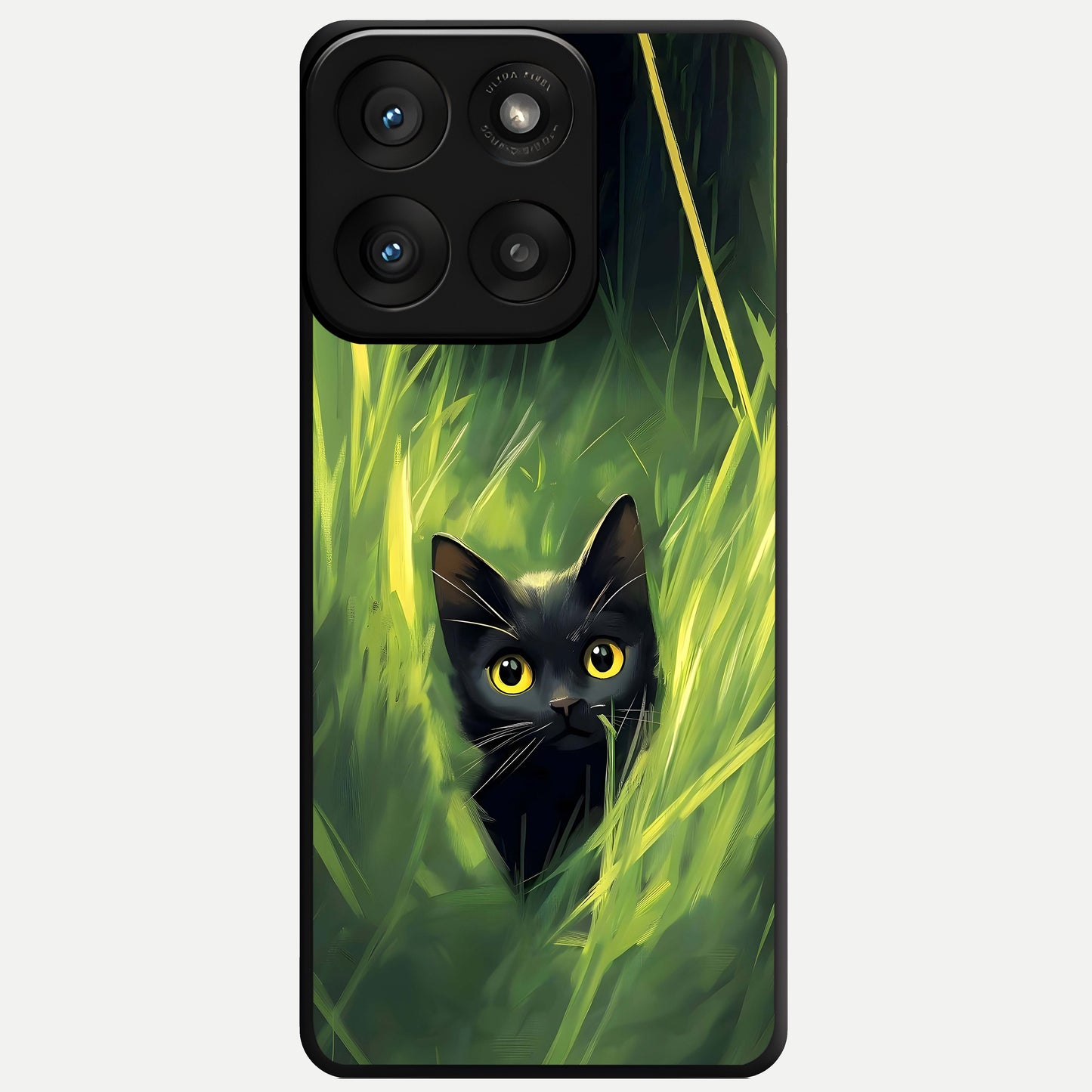  Hidden Cat Whisper Glass Case For Moto Edge 60 Pro back cover – full design glossy printed glass finish