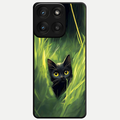  Hidden Cat Whisper Glass Case For Moto Edge 60 Pro back cover – full design glossy printed glass finish