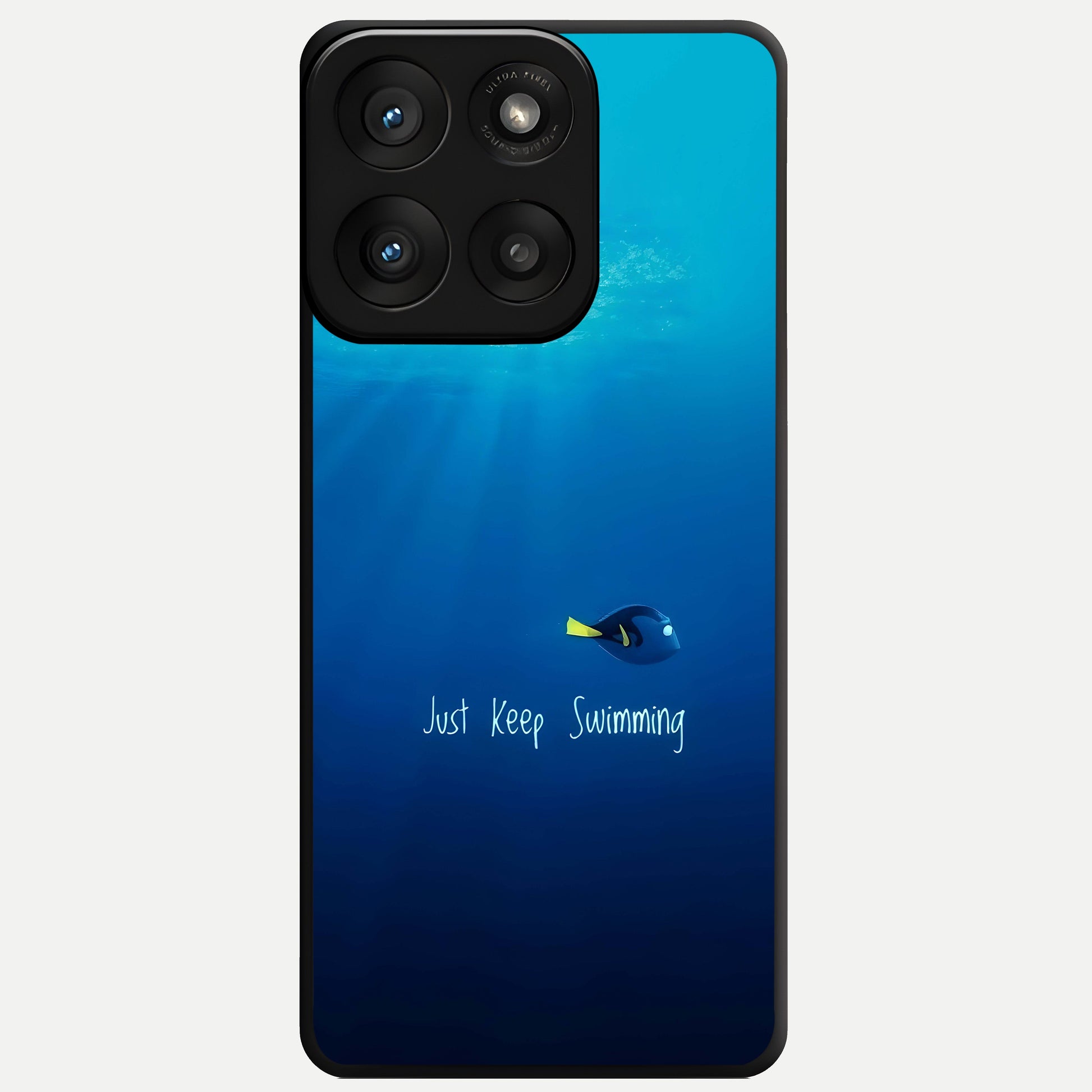  Just Keep Swimming Glass Case For Moto Edge 60 Pro back cover – full design glossy printed glass finish