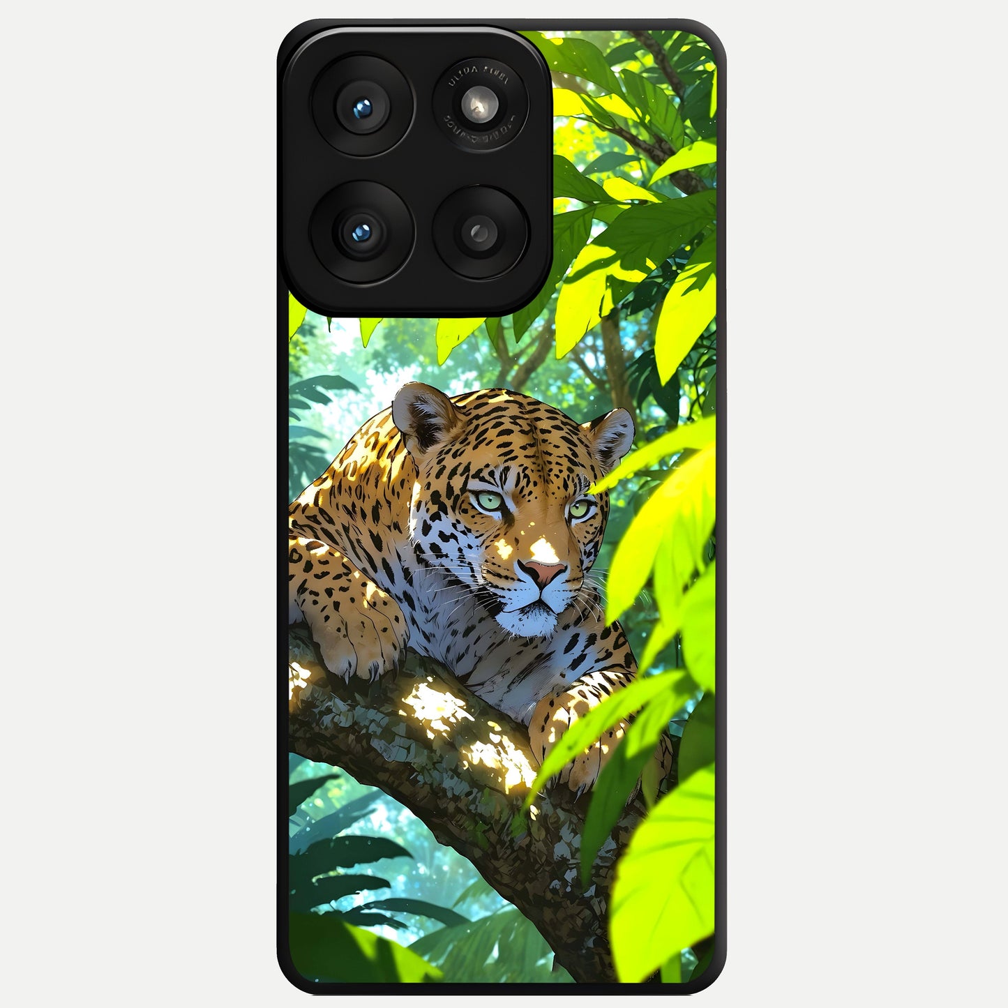  Leopard in Jungle Glass Case For Moto Edge 60 Pro back cover – full design glossy printed glass finish