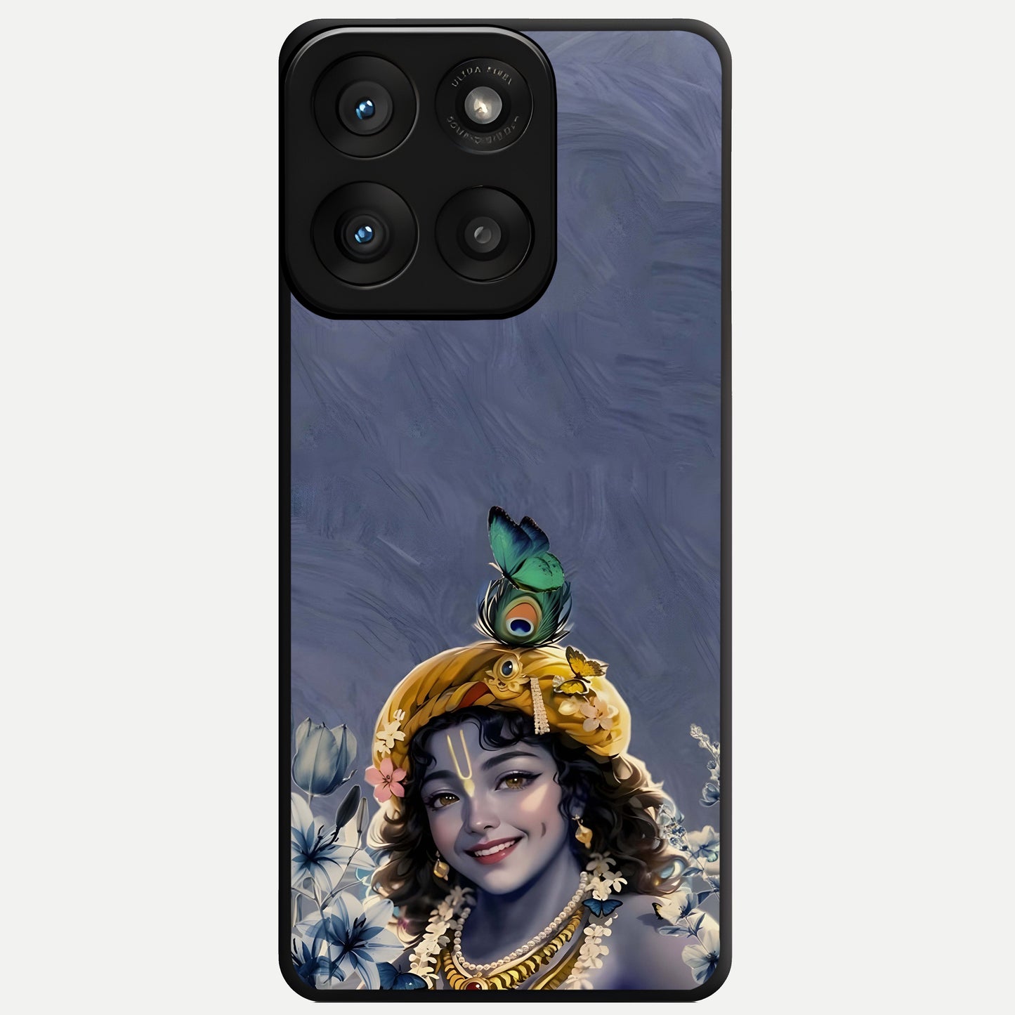  Lord Krishna Glass Case For Moto Edge 60 Pro back cover – full design glossy printed glass finish