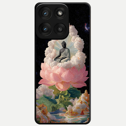  Lotus Divine Peace Glass Case For Moto Edge 60 Pro back cover – full design glossy printed glass finish