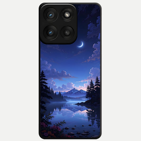  Midnight Lake Peace Glass Case For Moto Edge 60 Pro back cover – full design glossy printed glass finish